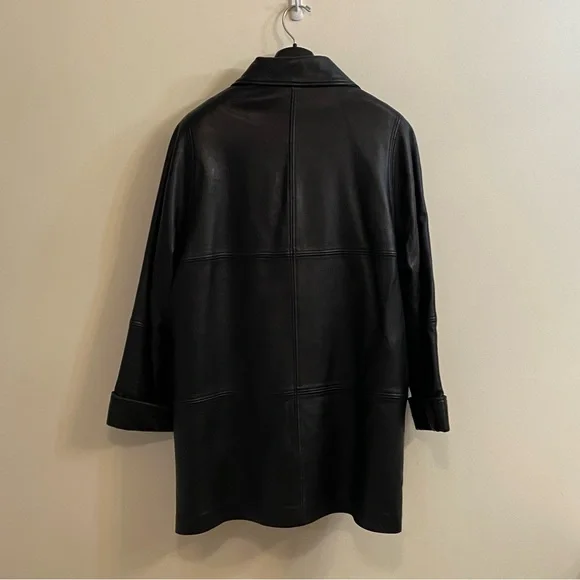 Tibor Leathers VTG Men’s Black Leather Coat Made in USA Thinsulate Lined Sz XL